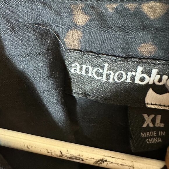 AnchorBlue Anchor Blue Black Grunge Shirt Button Up Acid Wash Tie Dye Size Large - Picture 2 of 7